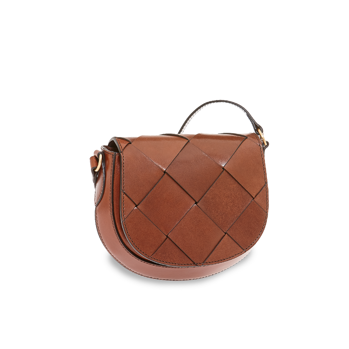 Borsa a Tracolla The Bridge Bettina Intrecciato Marrone