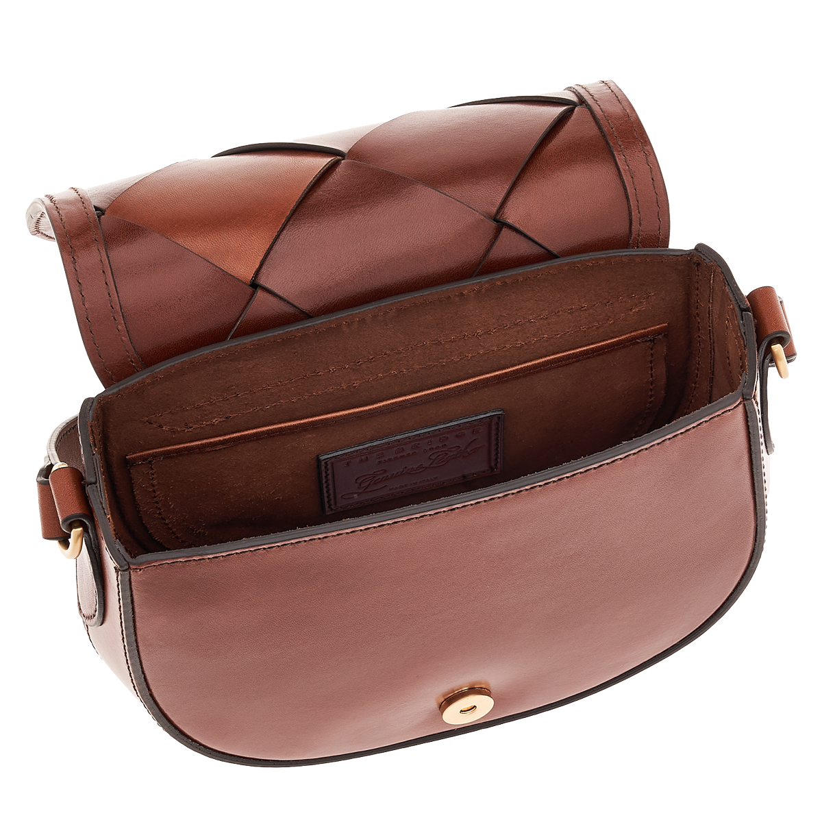 Borsa a Tracolla The Bridge Bettina Intrecciato Marrone