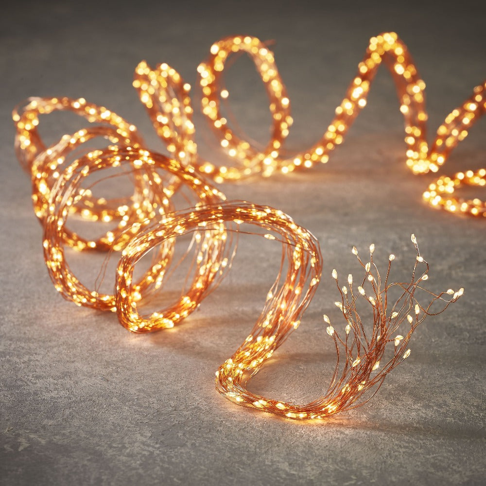 Filo Luci Rame 900 MiniLED Bianco Caldo 3 mt
