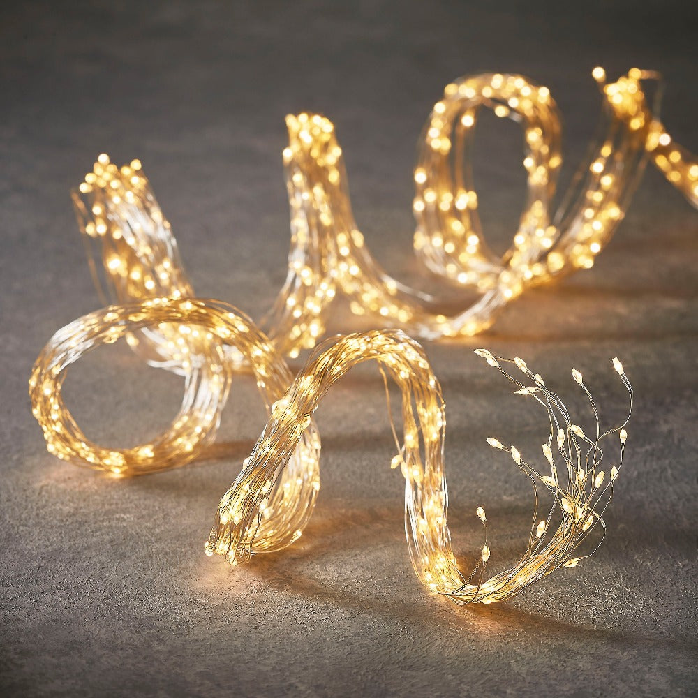 Filo Luci Argento 900 MiniLED Bianco Caldo 3 mt