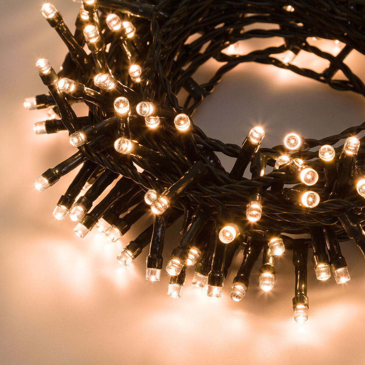 Filo Luci Rame 100 LED Bianco Caldo con Controller 5 + 2 mt