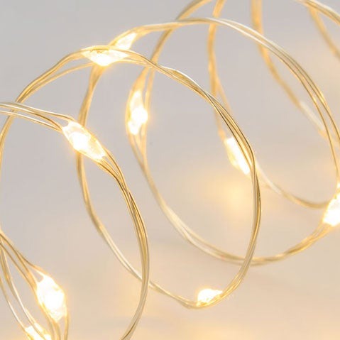 Filo Luci Silver 100 MicroLED Bianco Caldo per Interni 10 mt