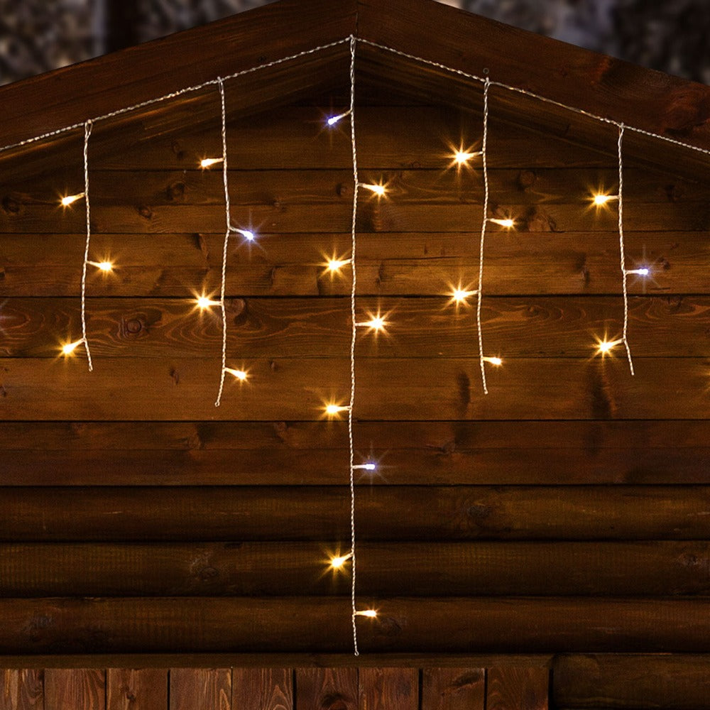 Cascata Luci 66 LED Icelight 2,70 mt x 80 cm Bianco Caldo