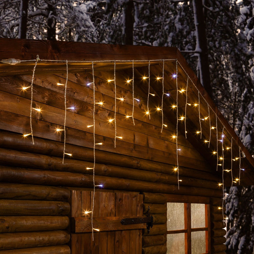 Cascata Luci 66 LED Icelight 2,70 mt x 80 cm Bianco Caldo