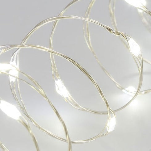 Filo Luci Silver 100 MicroLED Bianco Freddo per Interni 10 mt