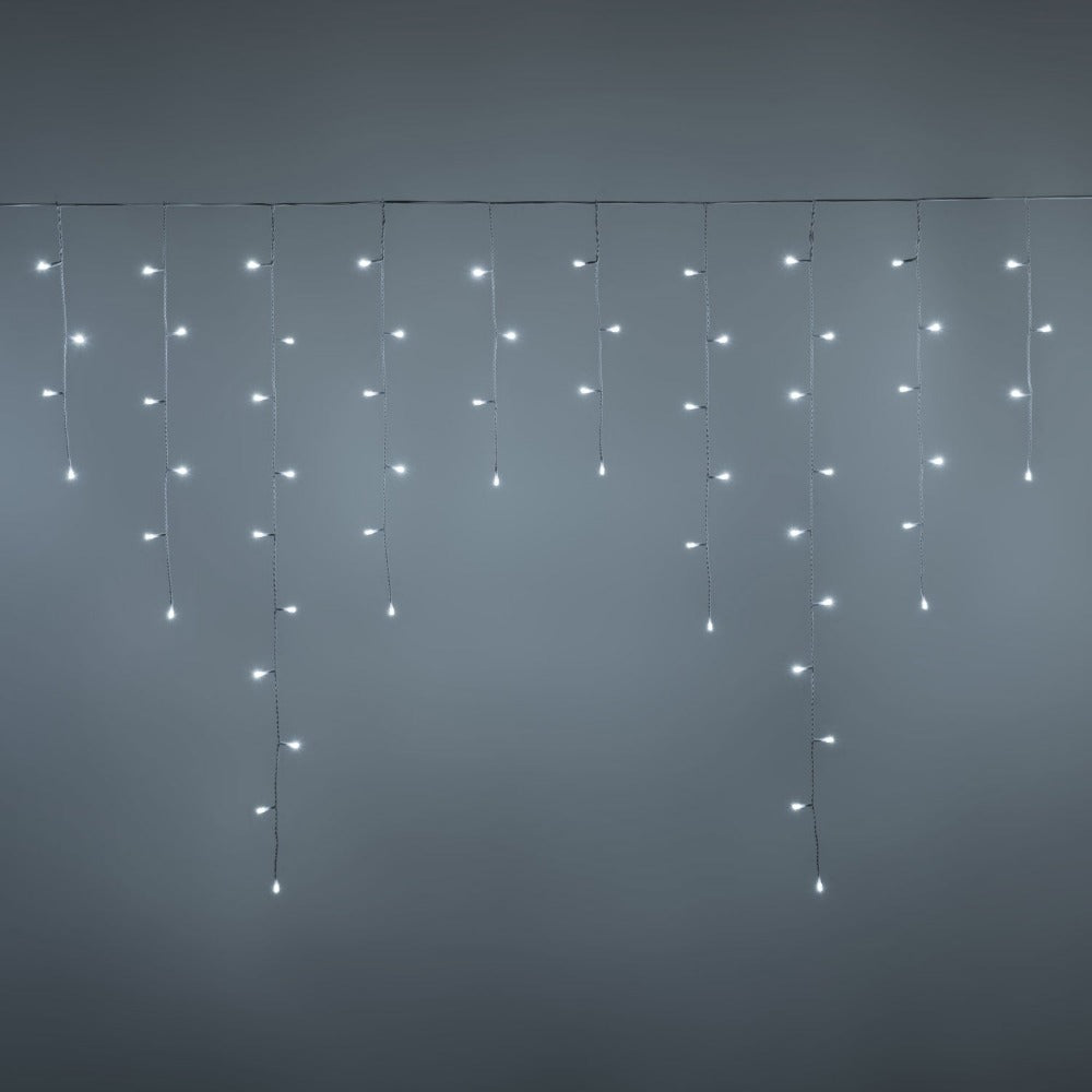 Cascata Luci 120 LED Bianco Freddo con Connect 3 x 1 mt