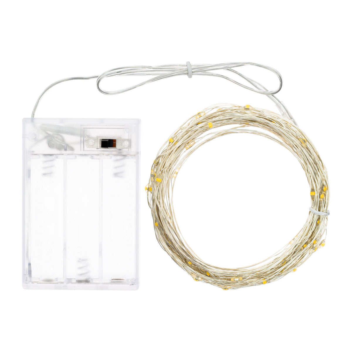 Filo Luci Silver 100 MicroLED Bianco Freddo per Interni 10 mt