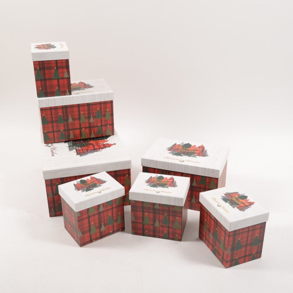 Scatola Quadrata White Tartan 38 x 28 x 17,5 cm